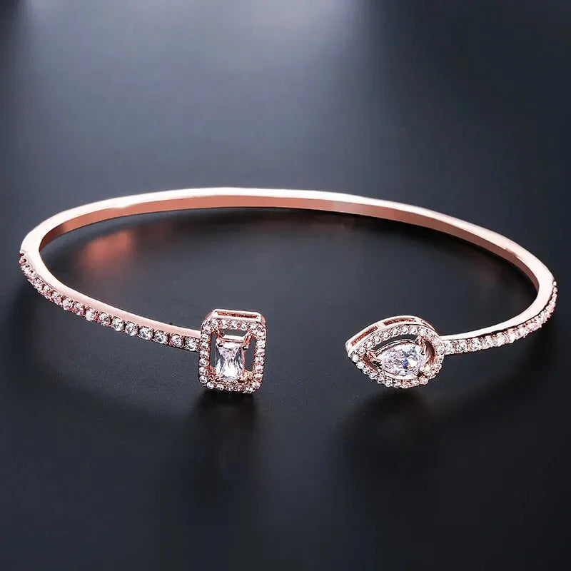 Celeste Zircon Gold Bangle