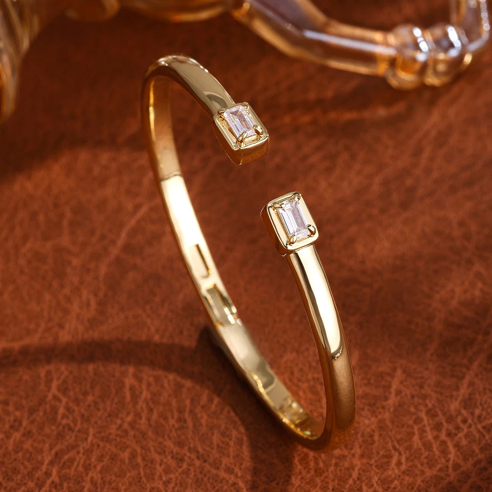 Celeste Zircon Gold Bangle
