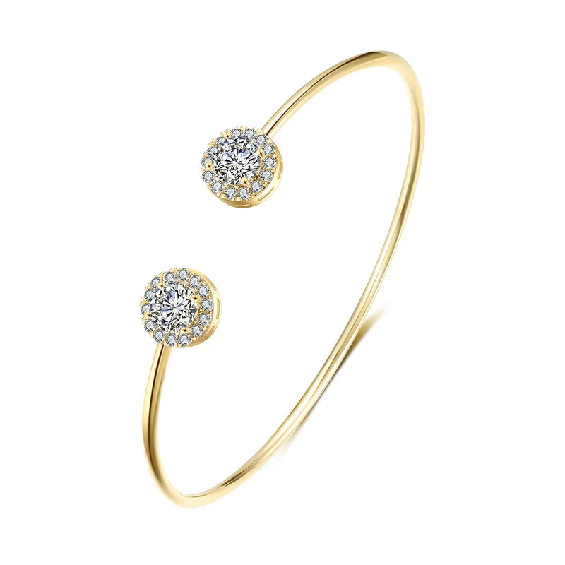 Celeste Zircon Gold Bangle