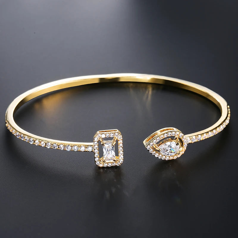 Celeste Zircon Gold Bangle