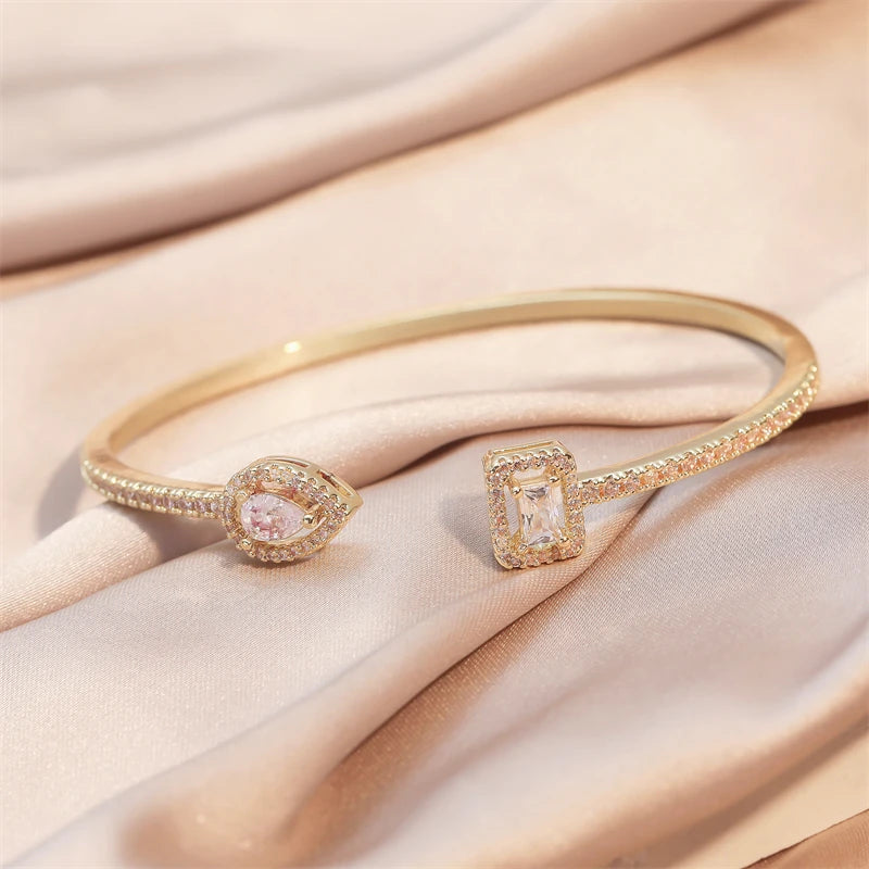 Celeste Zircon Gold Bangle