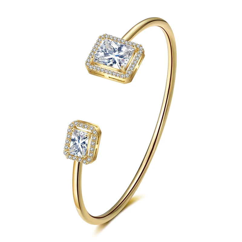 Celeste Zircon Gold Bangle