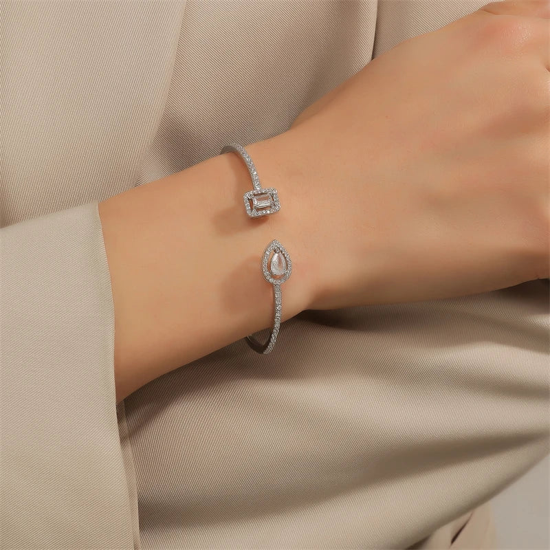 Celeste Zircon Gold Bangle