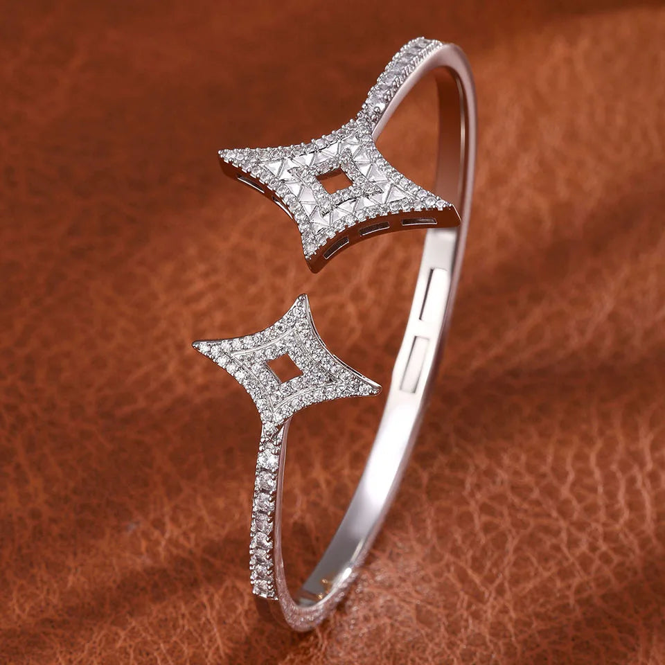 Celeste Zircon Gold Bangle