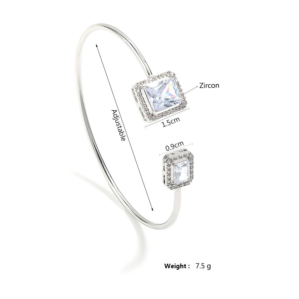 Celeste Zircon Gold Bangle