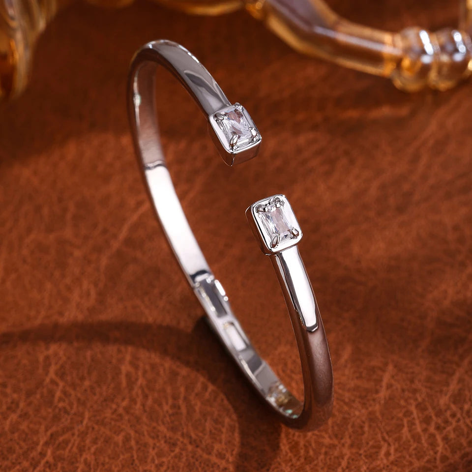 Celeste Zircon Gold Bangle