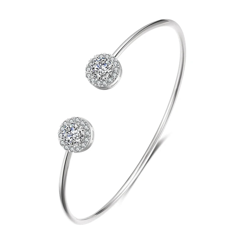 Celeste Zircon Gold Bangle