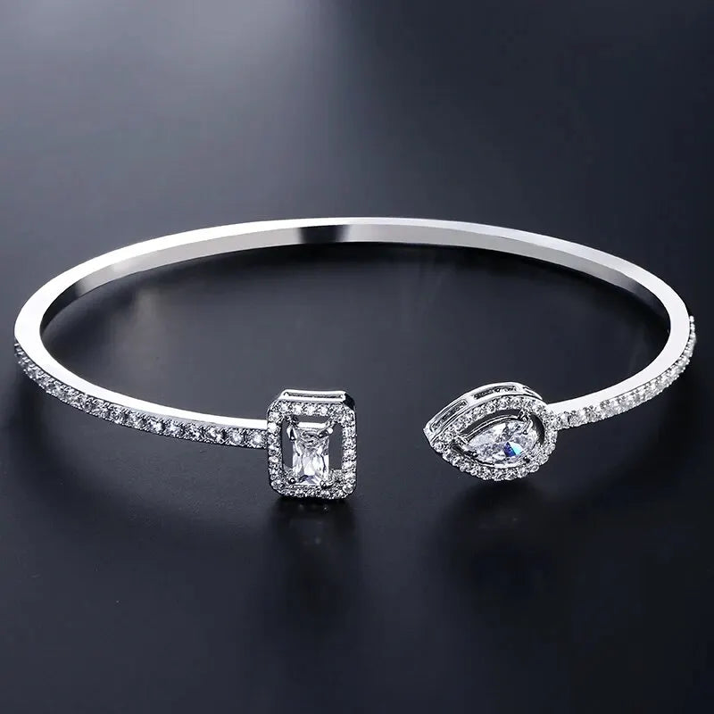 Celeste Zircon Gold Bangle